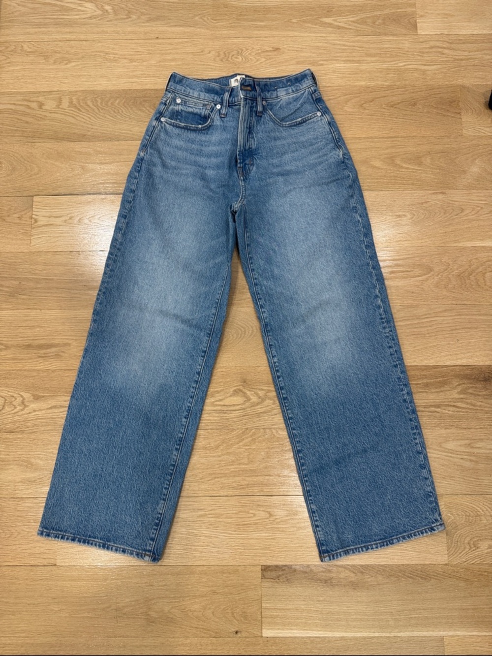 Madewell Medium Blue High-Rise Wide-Leg Jeans